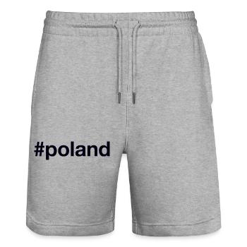 POLOGNE Hashtag Polen - Short de jogging bio TRAINER Stanley/Stella unisexe - gris chiné - Devant - Nik (191cm) & Marisol (170cm)