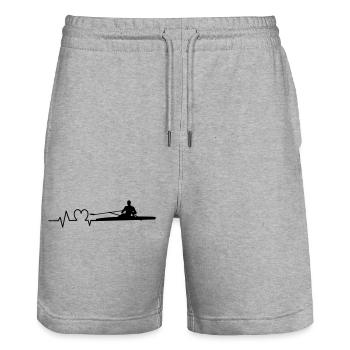 Rudern Herzschlag Ruderer Einer - Stanley/Stella Unisex Bio Joggingshorts Trainer  - Grau meliert - Vorne - Nik (191cm) & Marisol (170cm)