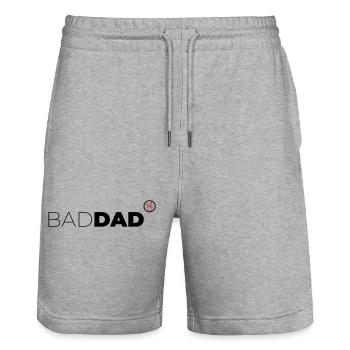 Bad Dad - Stanley/Stella Unisex Bio Joggingshorts Trainer  - Grau meliert - Vorne - Nik (191cm) & Marisol (170cm)