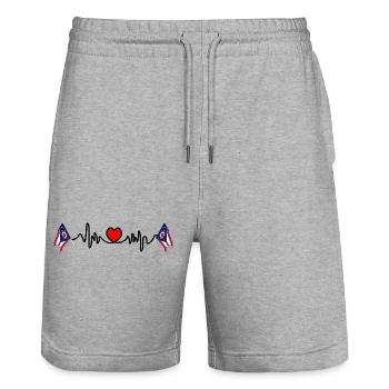 Fréquence cardiaque cardio pour l’Ohio - Short de jogging bio TRAINER Stanley/Stella unisexe - gris chiné - Devant - Nik (191cm) & Marisol (170cm)
