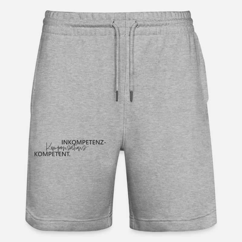 Inkompetenz Kompensations Kompetenz Wortspiel - Stanley/Stella Unisex Bio Joggingshorts Trainer - Grau meliert