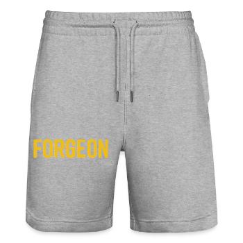 ForgeOn – Restez implacable - Short de jogging bio TRAINER Stanley/Stella unisexe - gris chiné - Devant - Nik (191cm) & Marisol (170cm)