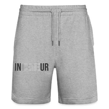 Engineer GENIE - Funny Mechanical Engineering - Stanley/Stella Trainer Unisex Organic Jogging Shorts - heather grey - Front - Nik (191cm) & Marisol (170cm)