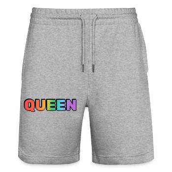 QUEEN RAINBOW  - Stanley/Stella Trainer Unisex Organic Jogging Shorts - heather grey - Front - Nik (191cm) & Marisol (170cm)