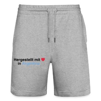 hergestellt_in_argentina_helios - Stanley/Stella Unisex Bio Joggingshorts Trainer  - Grau meliert - Vorne - Nik (191cm) & Marisol (170cm)