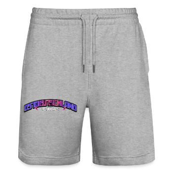 East Germany Ultras Ossis East East Germans - Stanley/Stella Trainer Unisex Organic Jogging Shorts - heather grey - Front - Nik (191cm) & Marisol (170cm)