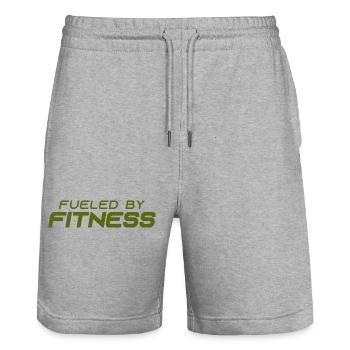 Fueled by Fitness - Sport - Gym - Athletics - Stanley/Stella Unisex Bio Joggingshorts Trainer  - Grau meliert - Vorne - Nik (191cm) & Marisol (170cm)