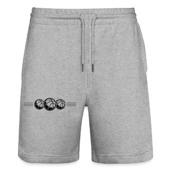 Basketball Symbol Team - Stanley/Stella Unisex Bio Joggingshorts Trainer  - Grau meliert - Vorne - Nik (191cm) & Marisol (170cm)