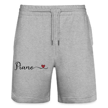 Piano - Short de jogging bio TRAINER Stanley/Stella unisexe - gris chiné - Devant - Nik (191cm) & Marisol (170cm)
