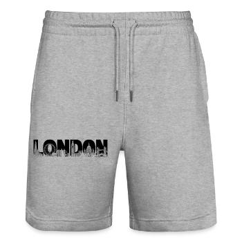 Londres Royaume-Uni, Angleterre Silhouette - Short de jogging bio TRAINER Stanley/Stella unisexe - gris chiné - Devant - Nik (191cm) & Marisol (170cm)