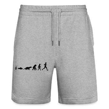 Coureur de jogging à motif d’évolution du coureur de marathon - Short de jogging bio TRAINER Stanley/Stella unisexe - gris chiné - Devant - Nik (191cm) & Marisol (170cm)
