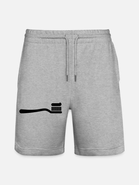 Toothbrush with toothpaste, dental hygiene - Stanley/Stella Trainer Unisex Organic Jogging Shorts - heather grey