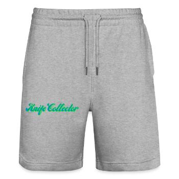 Knife Collector Gradient Script - Stanley/Stella Trainer Unisex Organic Jogging Shorts - heather grey - Front - Nik (191cm) & Marisol (170cm)