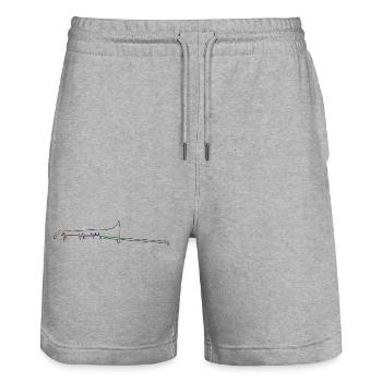 Posaune - Stanley/Stella Unisex Bio Joggingshorts Trainer  - Grau meliert - Vorne - Nik (191cm) & Marisol (170cm)