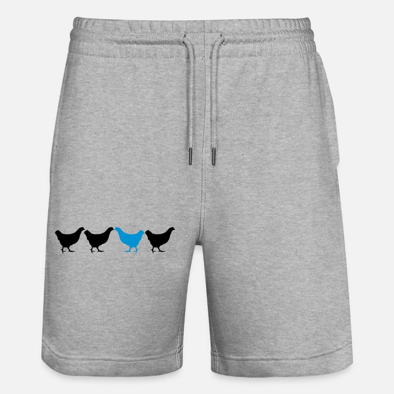 Être différent Huhn - Short de jogging bio TRAINER Stanley/Stella unisexe - gris chiné