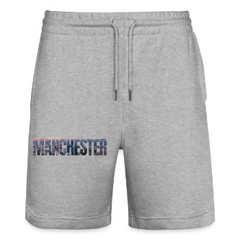 Ligne d’horizon de Manchester - Short de jogging bio TRAINER Stanley/Stella unisexe - gris chiné - Devant - Nik (191cm) & Marisol (170cm)