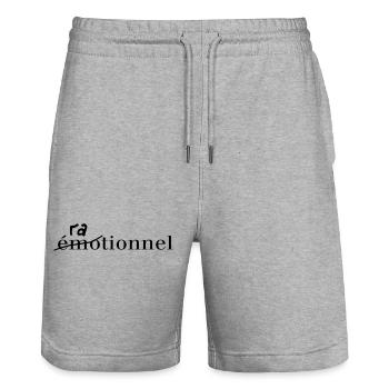 Emmotionnel - Short de jogging bio TRAINER Stanley/Stella unisexe - gris chiné - Devant - Nik (191cm) & Marisol (170cm)
