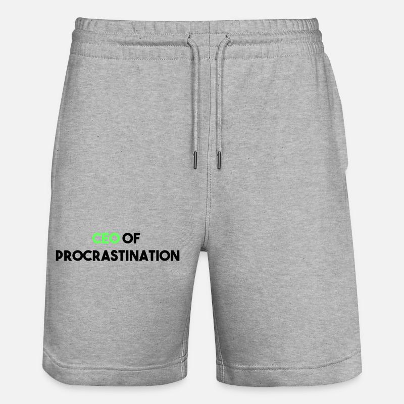 PDG DE LA PROCRASTINATION - Short de jogging bio TRAINER Stanley/Stella unisexe - gris chiné