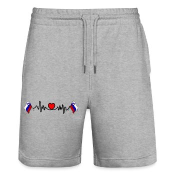 Cardio de fréquence cardiaque pour la Slovénie - Short de jogging bio TRAINER Stanley/Stella unisexe - gris chiné - Devant - Nik (191cm) & Marisol (170cm)