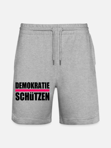 Demokratie schützen - Stanley/Stella Unisex Bio Joggingshorts Trainer  - Grau meliert