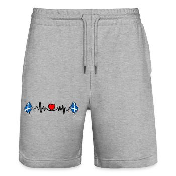 Herzfrequenz-Cardio für Schottland - Stanley/Stella Unisex Bio Joggingshorts Trainer  - Grau meliert - Vorne - Nik (191cm) & Marisol (170cm)