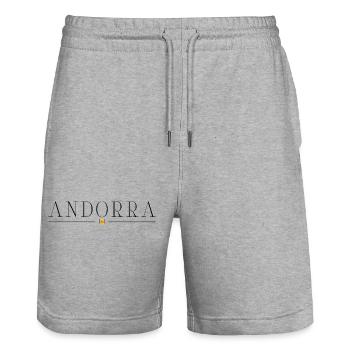 Ich liebe Andorra - Stanley/Stella Unisex Bio Joggingshorts Trainer  - Grau meliert - Vorne - Nik (191cm) & Marisol (170cm)