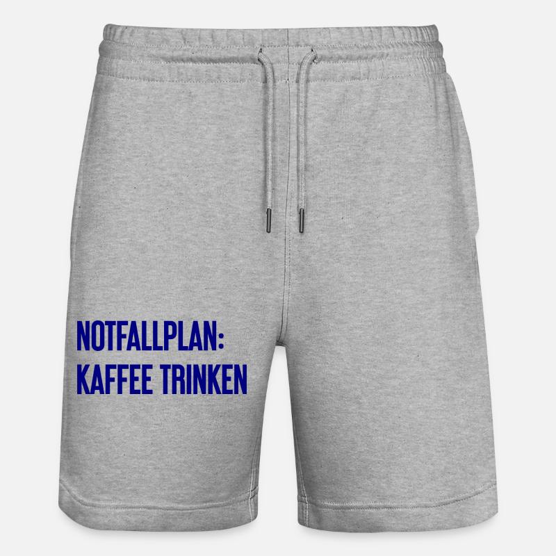 Kaffee-Notfallplan - Stanley/Stella Unisex Bio Joggingshorts Trainer  - Grau meliert