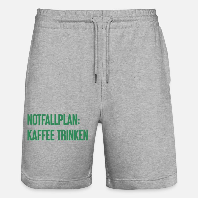 Kaffee-Notfallplan - Stanley/Stella Unisex Bio Joggingshorts Trainer  - Grau meliert