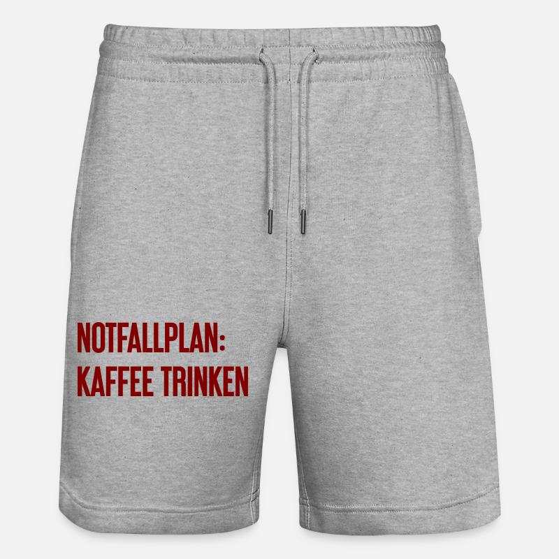 Kaffee-Notfallplan - Stanley/Stella Unisex Bio Joggingshorts Trainer  - Grau meliert