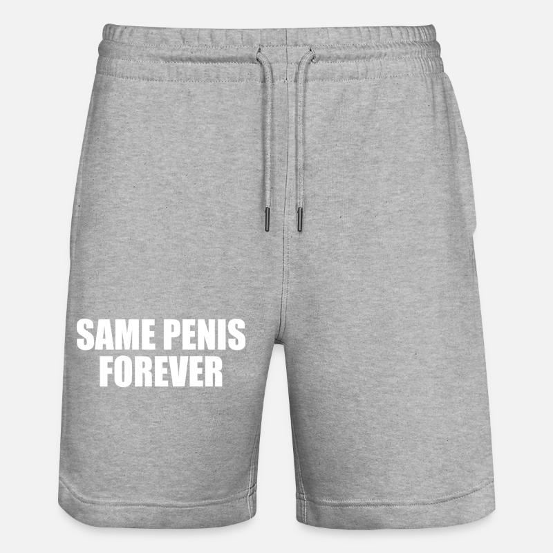 Same penis forever - Stanley/Stella Trainer Unisex Organic Jogging Shorts - heather grey