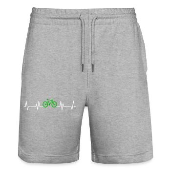 Bicycle Heartbeat Wheel - Stanley/Stella Trainer Unisex Organic Jogging Shorts - heather grey - Front - Nik (191cm) & Marisol (170cm)