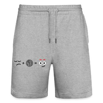 Regard de minuit aux yeux écarquillés - Short de jogging bio TRAINER Stanley/Stella unisexe - gris chiné - Devant - Nik (191cm) & Marisol (170cm)