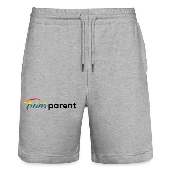 Transparent Transgender Wortspiel für alle Eltern - Stanley/Stella Unisex Bio Joggingshorts Trainer  - Grau meliert - Vorne - Nik (191cm) & Marisol (170cm)