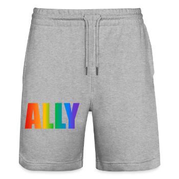 Gay Pride Verbündeter - Stanley/Stella Unisex Bio Joggingshorts Trainer  - Grau meliert - Vorne - Nik (191cm) & Marisol (170cm)