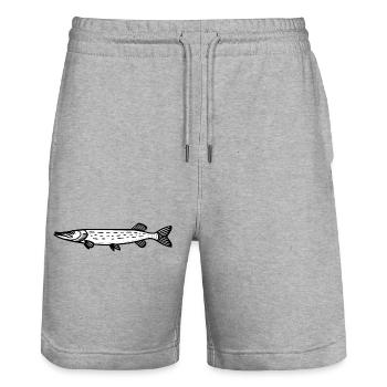 Brochet 01 - Short de jogging bio TRAINER Stanley/Stella unisexe - gris chiné - Devant - Nik (191cm) & Marisol (170cm)
