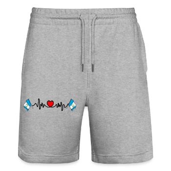 Heart rate cardio for Guatemala - Stanley/Stella Trainer Unisex Organic Jogging Shorts - heather grey - Front - Nik (191cm) & Marisol (170cm)