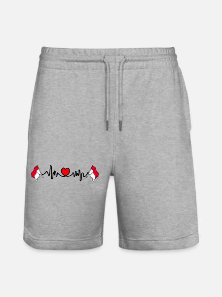 Herzfrequenz-Cardio für Indonesien - Stanley/Stella Unisex Bio Joggingshorts Trainer  - Grau meliert