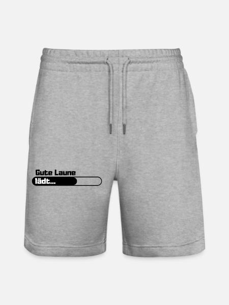 Gute Laune lädt - Stanley/Stella Unisex Bio Joggingshorts Trainer  - Grau meliert