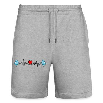 Herzfrequenz-Cardio für Bayern - Stanley/Stella Unisex Bio Joggingshorts Trainer  - Grau meliert - Vorne - Nik (191cm) & Marisol (170cm)