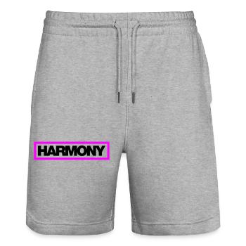 Typo HARMONY Kontur 2C - Stanley/Stella Unisex Bio Joggingshorts Trainer  - Grau meliert - Vorne - Nik (191cm) & Marisol (170cm)