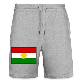 Kurdistan - Short de jogging bio TRAINER Stanley/Stella unisexe - gris chiné - Devant - Nik (191cm) & Marisol (170cm)