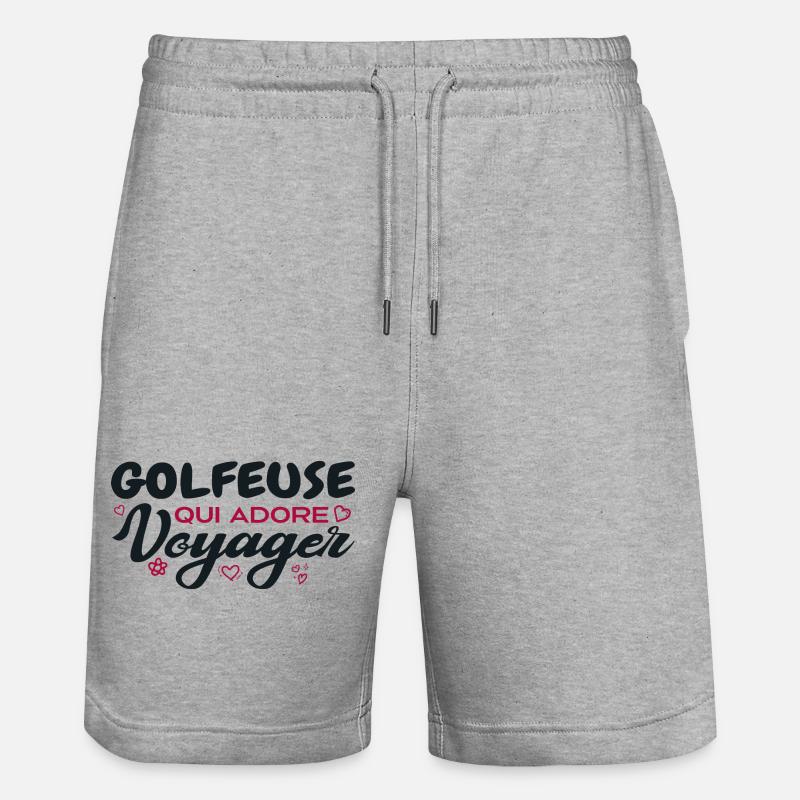 Golfeuse globe-trotteuse passionnée de voyages - Short de jogging bio TRAINER Stanley/Stella unisexe - gris chiné
