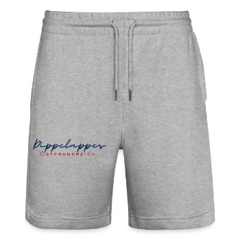 dippelappes - Stanley/Stella Unisex Bio Joggingshorts Trainer  - Grau meliert - Vorne - Nik (191cm) & Marisol (170cm)