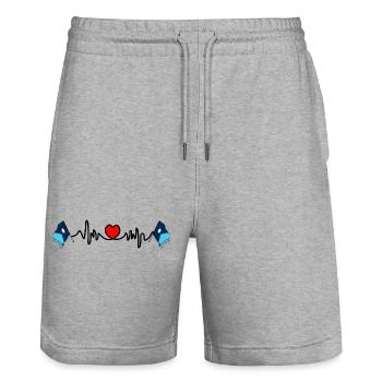 Cardio de fréquence cardiaque pour Minnesota - Short de jogging bio TRAINER Stanley/Stella unisexe - gris chiné - Devant - Nik (191cm) & Marisol (170cm)