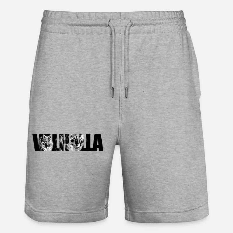 Wolf face in fragment pattern - Stanley/Stella Trainer Unisex Organic Jogging Shorts - heather grey