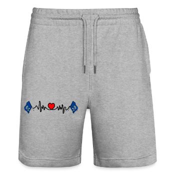 Dalécarlie, Suède – L’amour du paysage - Short de jogging bio TRAINER Stanley/Stella unisexe - gris chiné - Devant - Nik (191cm) & Marisol (170cm)
