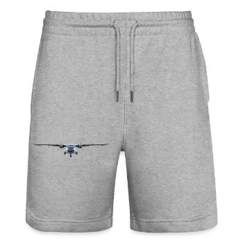 L-410 - Stanley/Stella Unisex Bio Joggingshorts Trainer  - Grau meliert - Vorne - Nik (191cm) & Marisol (170cm)