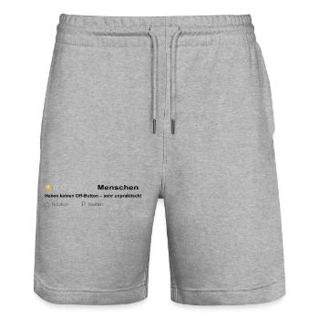 Menschen Bewertung - Leider kein Off Button! - Stanley/Stella Unisex Bio Joggingshorts Trainer  - Grau meliert - Vorne - Nik (191cm) & Marisol (170cm)