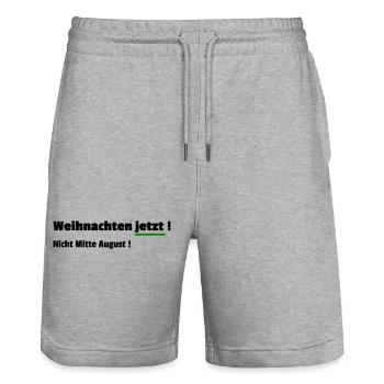 Christmas Now - Stanley/Stella Trainer Unisex Organic Jogging Shorts - heather grey - Front - Nik (191cm) & Marisol (170cm)