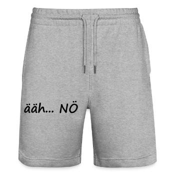 uh... NO - Stanley/Stella Trainer Unisex Organic Jogging Shorts - heather grey - Front - Nik (191cm) & Marisol (170cm)